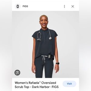 Figs Rafaela Oversized Scrub Top- Dark Harbor